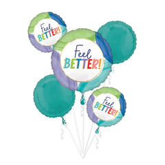 "Feel Better" Metallic Balloon Bouquet - 5 Piece Set