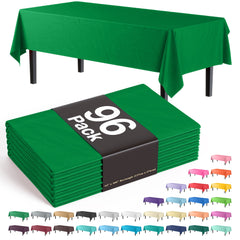 Premium Emerald Green Plastic Table Cover | Case of 96