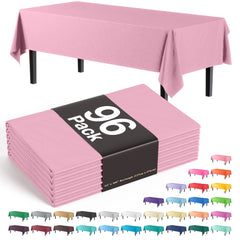 Premium Pink Plastic Table Cover | Case of 96