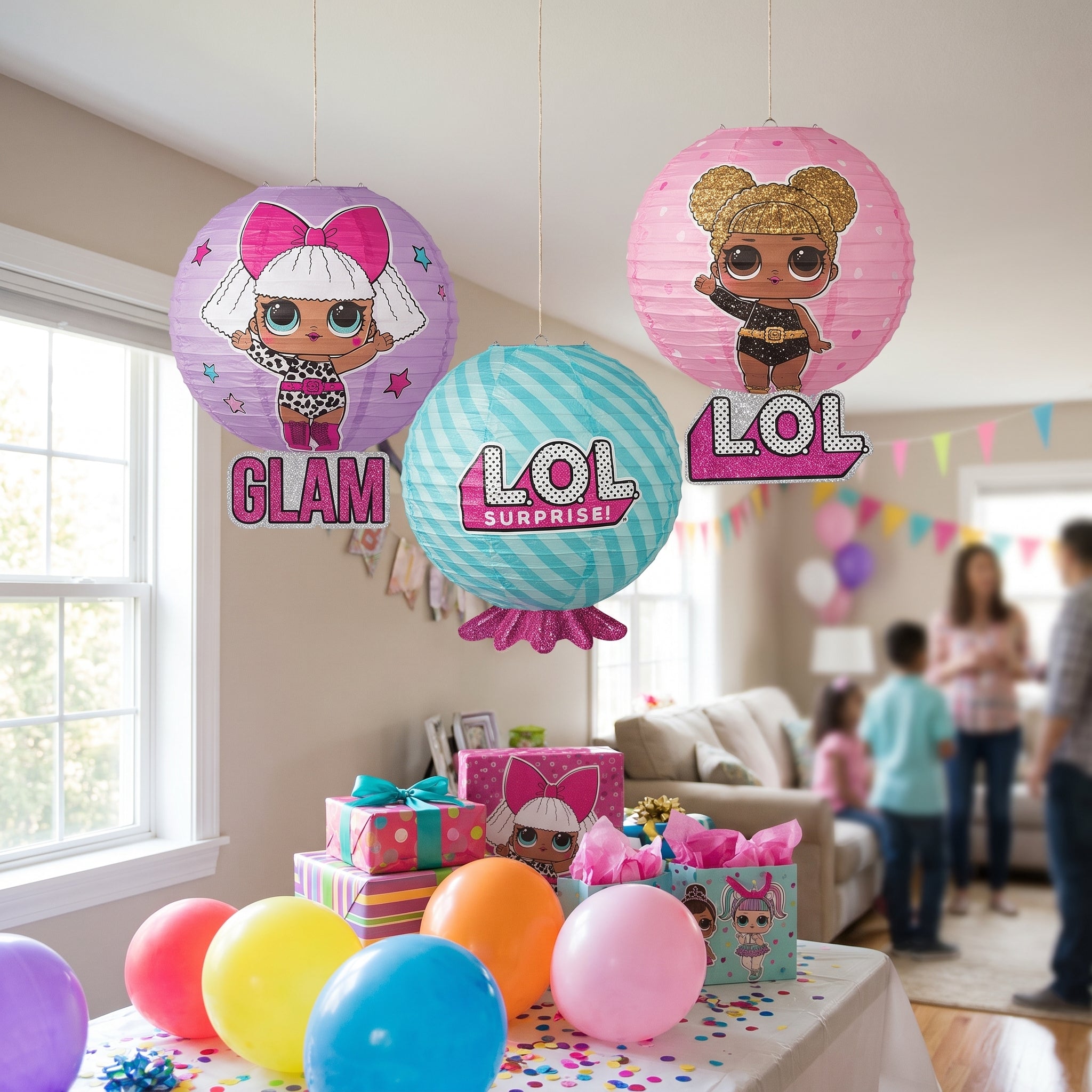 L.O.L. Surprise! "Together 4-Eva" Embellished Paper Lanterns, 9.5-Inch, 3-Pack