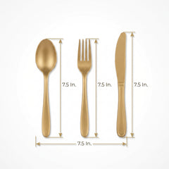 Gold Plastic Cutlery Set - 64 Piece Assortment - 7.5 in.
