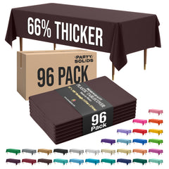 Premium Brown Plastic Table Cover | Case of 96 | 54 in. x 108 in.