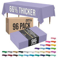 Premium Lavender Plastic Table Cover | Case of 96 | 54 in. x 108 in.
