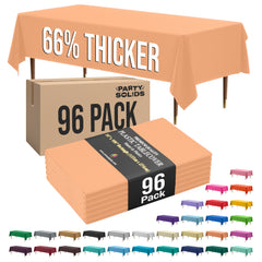 Premium Peach Plastic Table Cover | Case of 96 | 54 in. x 108 in.