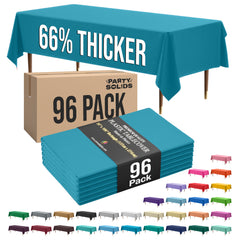Premium Turquoise Plastic Table Cover | Case of 96 | 54 in. x 108 in.