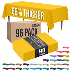Premium Yellow Plastic Table Cover | Case of 96 | 54 in. x 108 in.