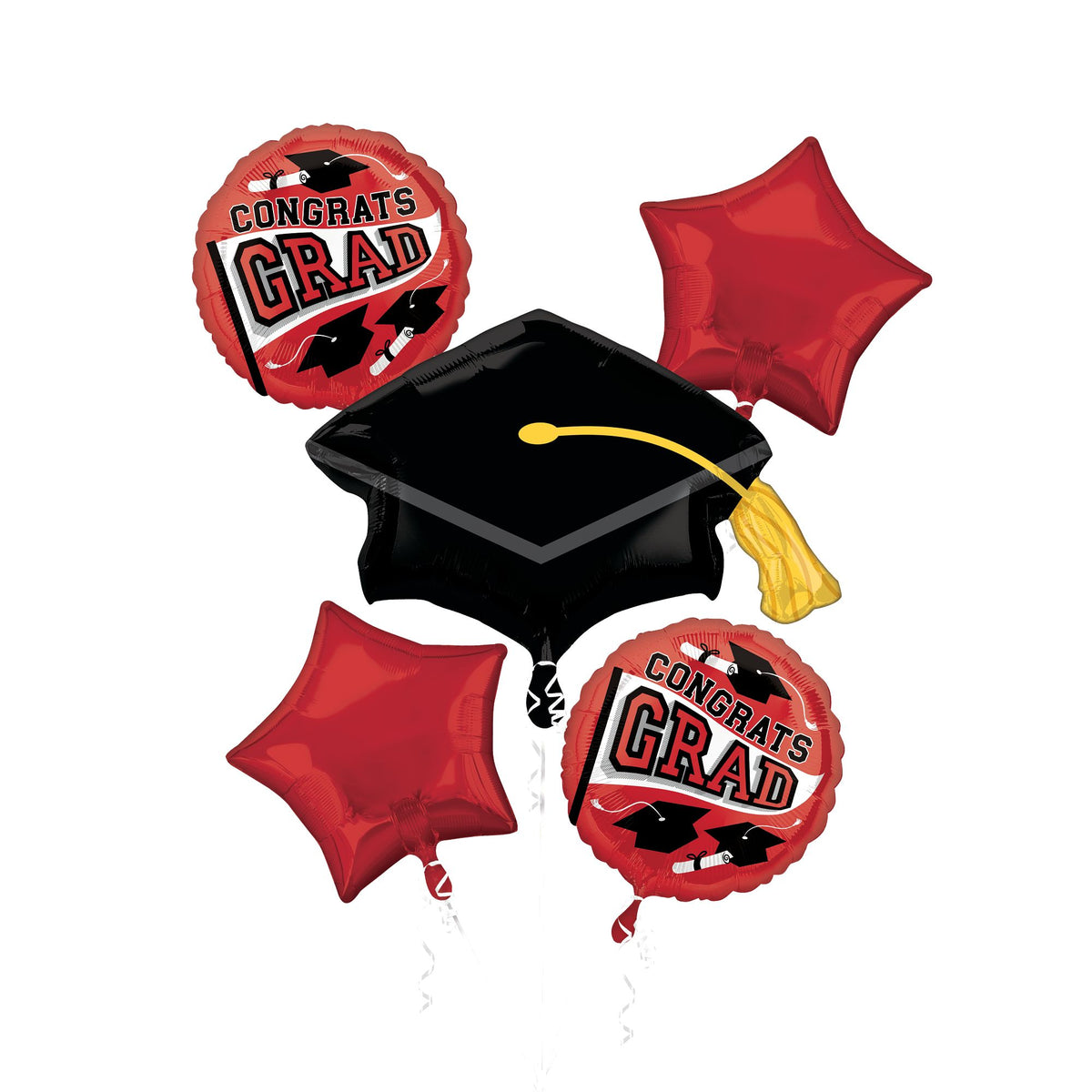 "Be True to Your School" Graduation Balloon Bouquet - Red & Black
