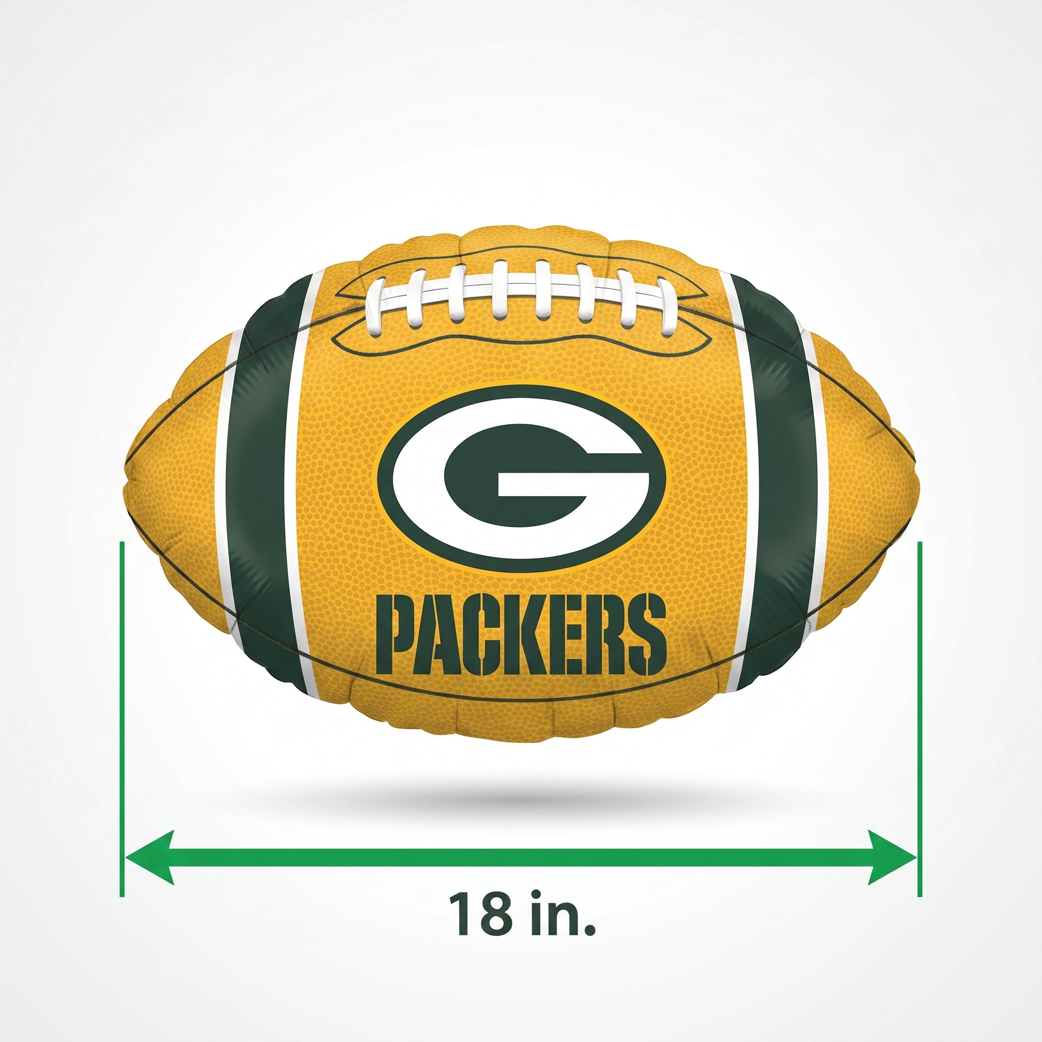 Green Bay Packers Football Shaped 18" Foil Mylar Balloon