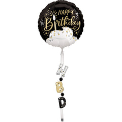 Happy Birthday Airwalker Foil Balloon with Tail