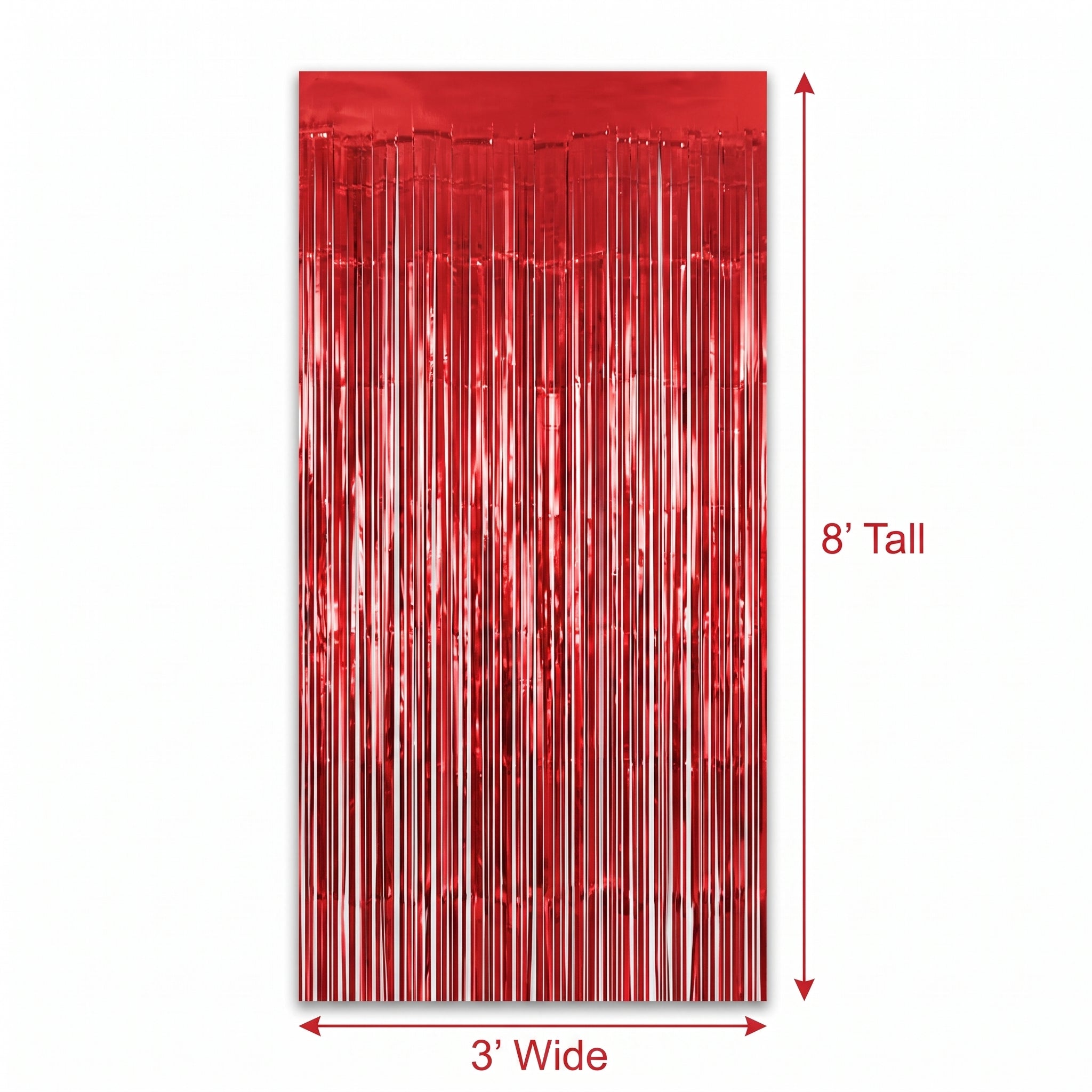 Vibrant Apple Red Metallic Door Curtain - 3' x 8'