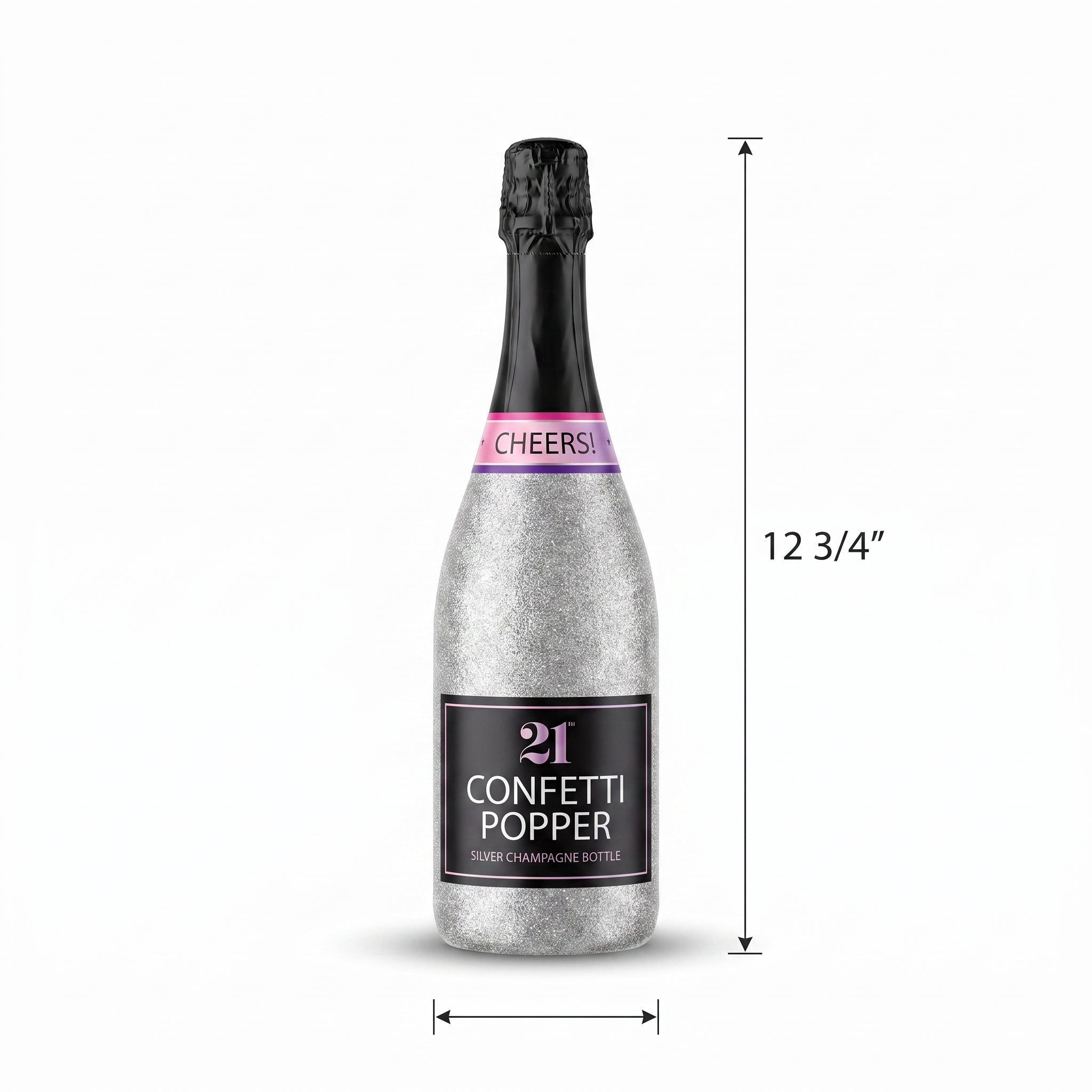 Cheers! 21st Birthday Confetti Popper Bottle