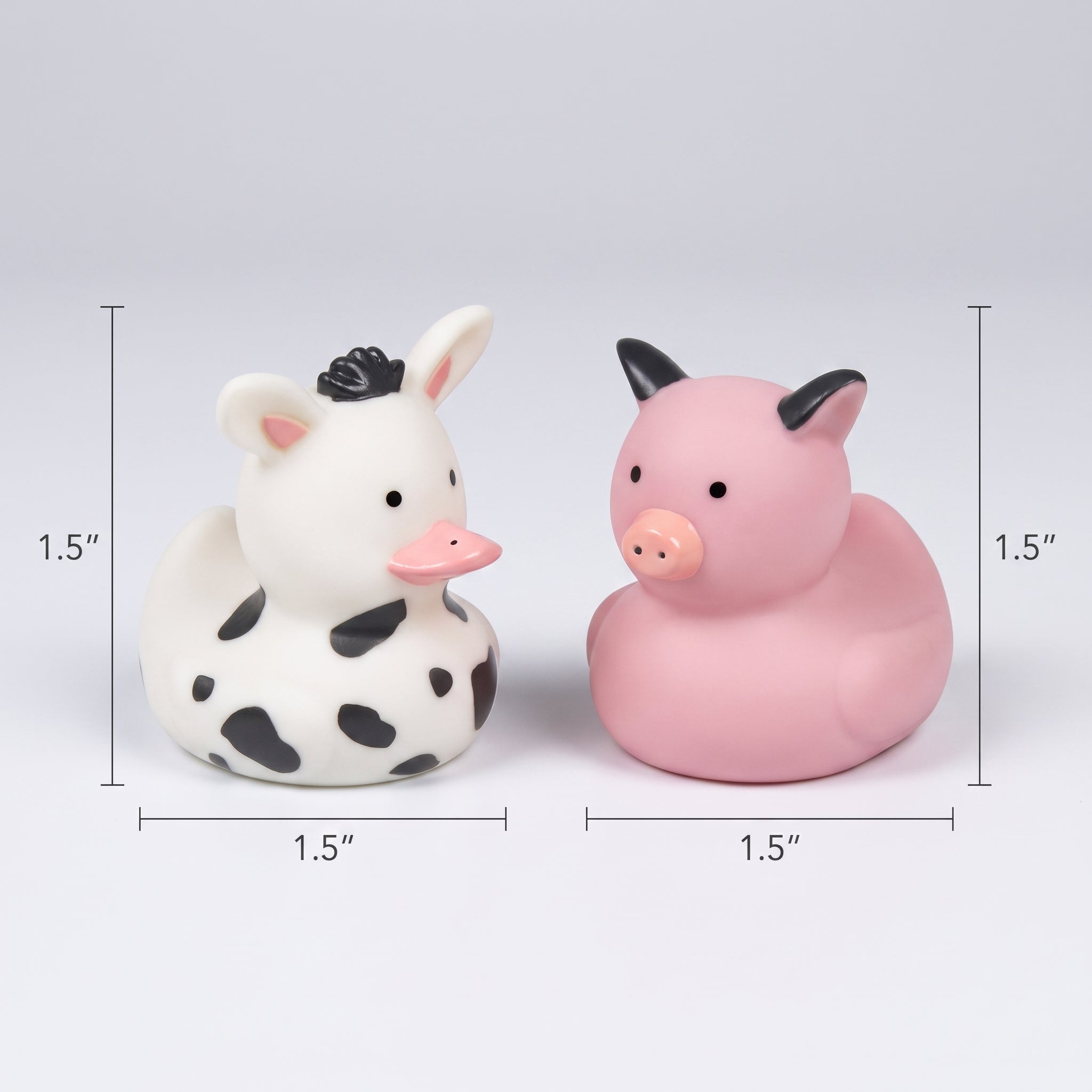 Barnyard Friends Rubber Duck Favors - Cow & Pig Designs, 8 Pack