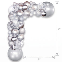 Silver Confetti Latex Balloon Garland Kit for Parties
