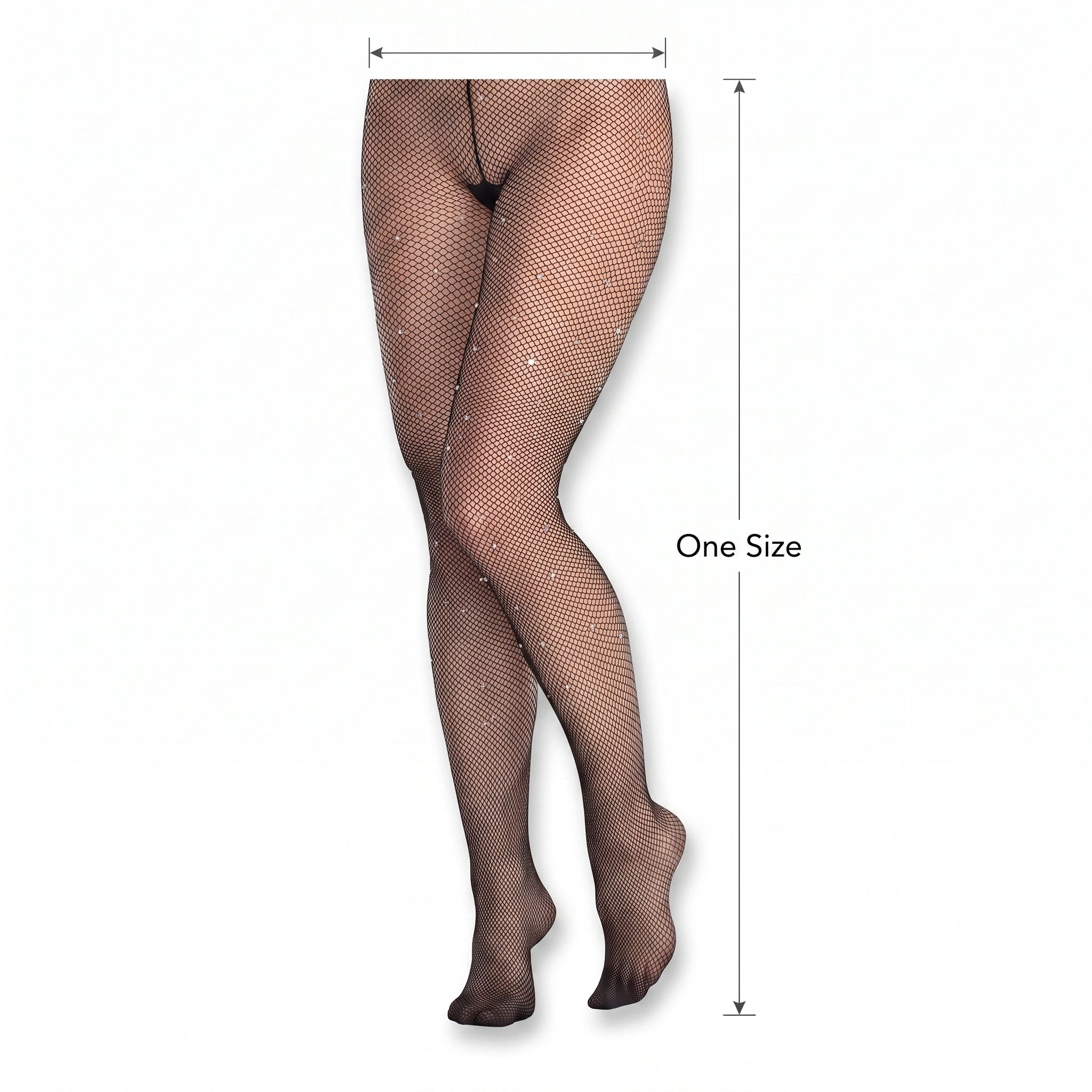 Black Rhinestone Fishnet Tights