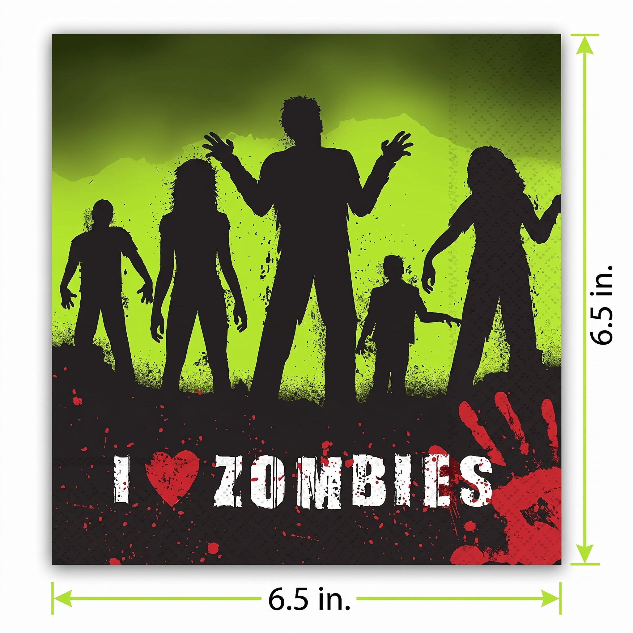 Beware Zombies Halloween Luncheon Napkins - 6.5 In. x 6.5 In.