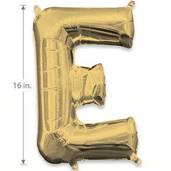 Gold Foil Air-Filled Letter "E" Balloon