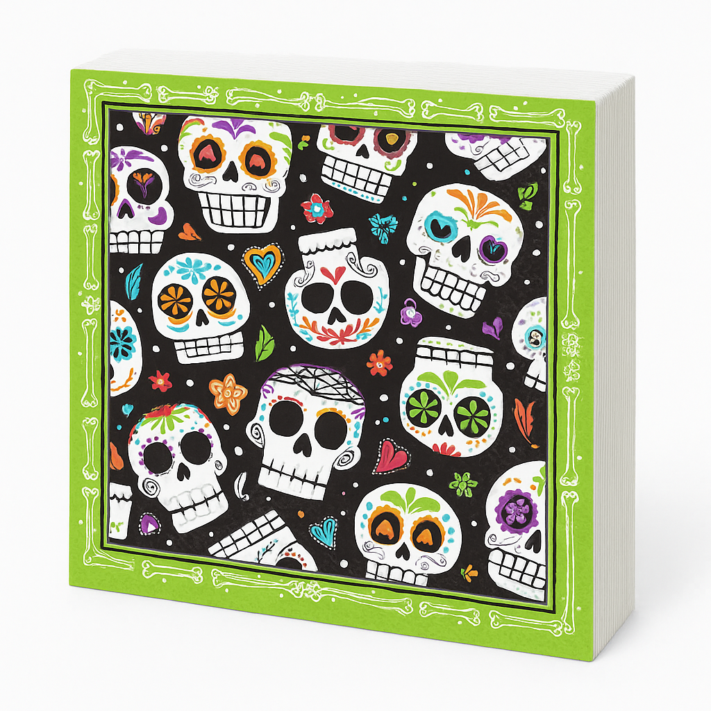 Sugar Skull Soiree Halloween Beverage Napkins