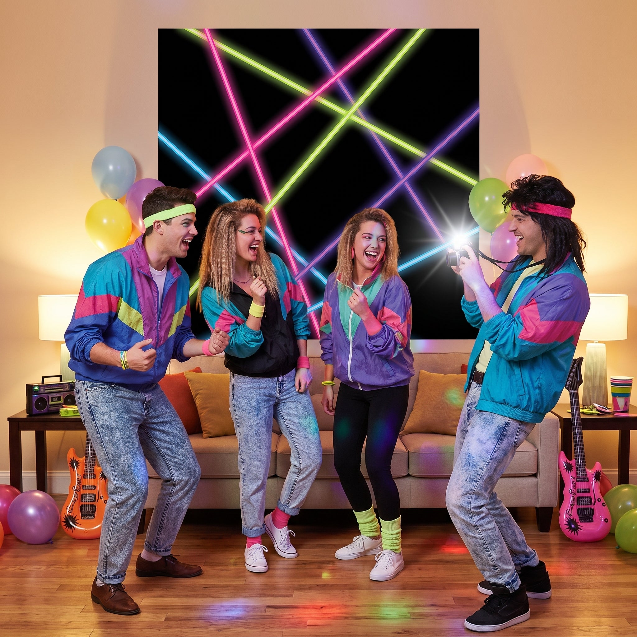 Retro Glow 80s/90s Scene Setter Decoration Kit