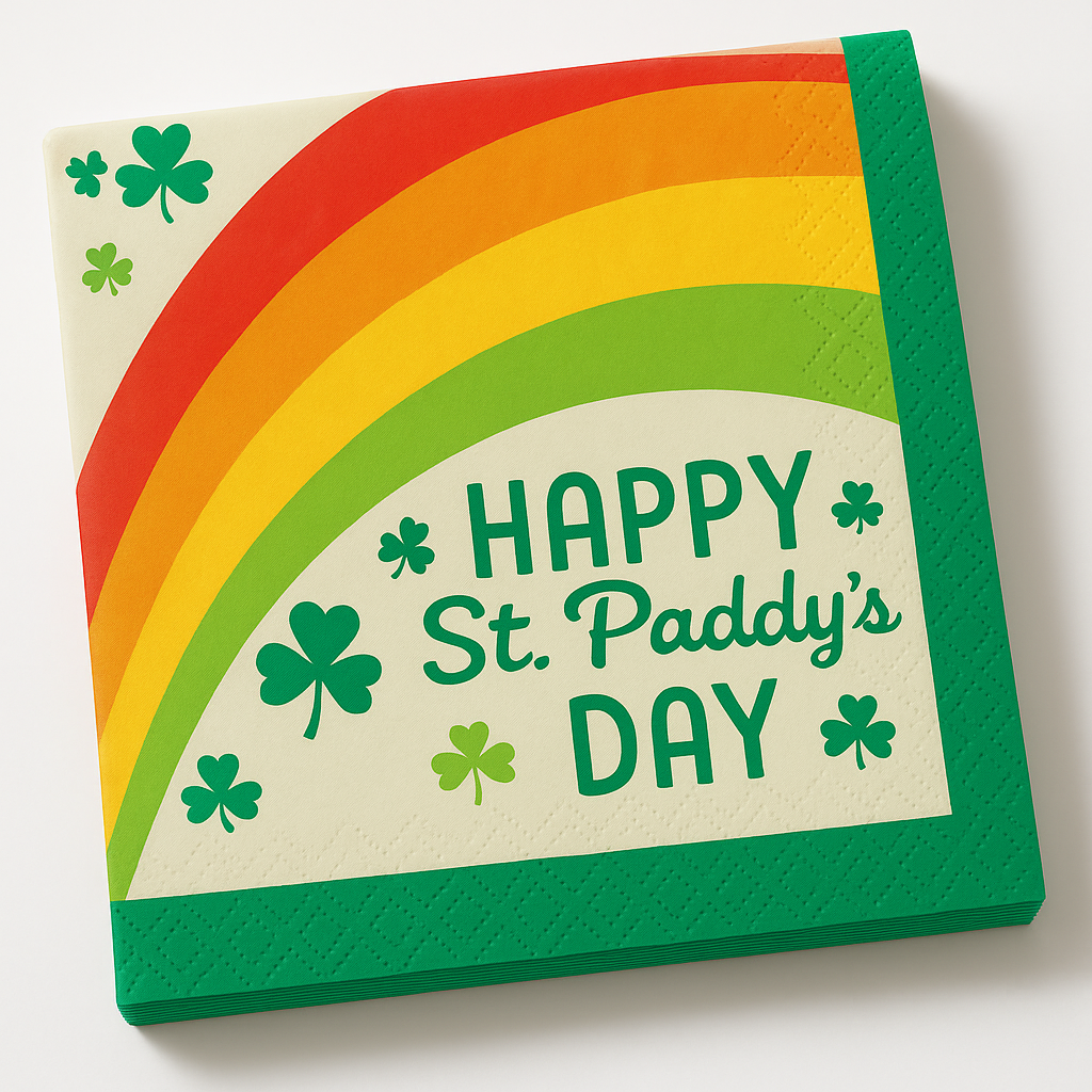 St. Patrick's Day Rainbow Beverage Napkins