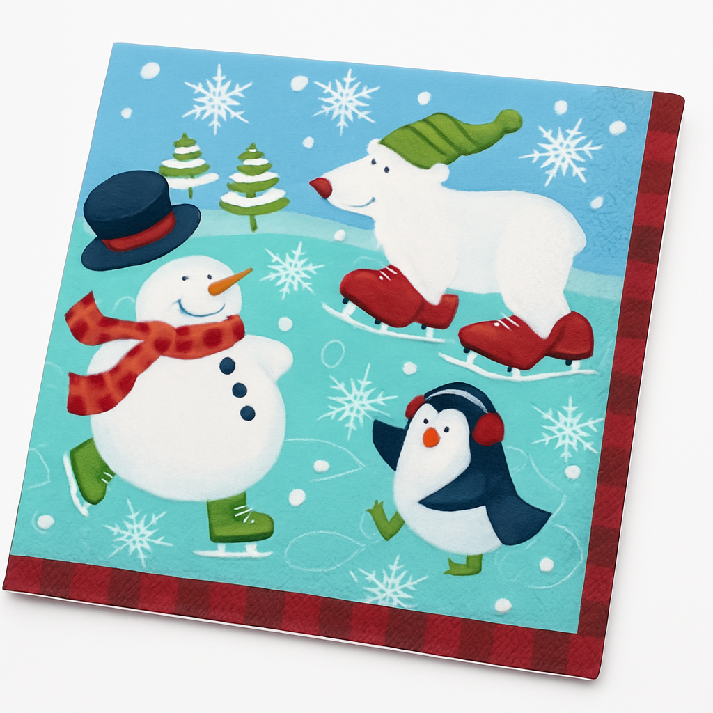 Holiday Fun Beverage Napkins - Festive Winter Design