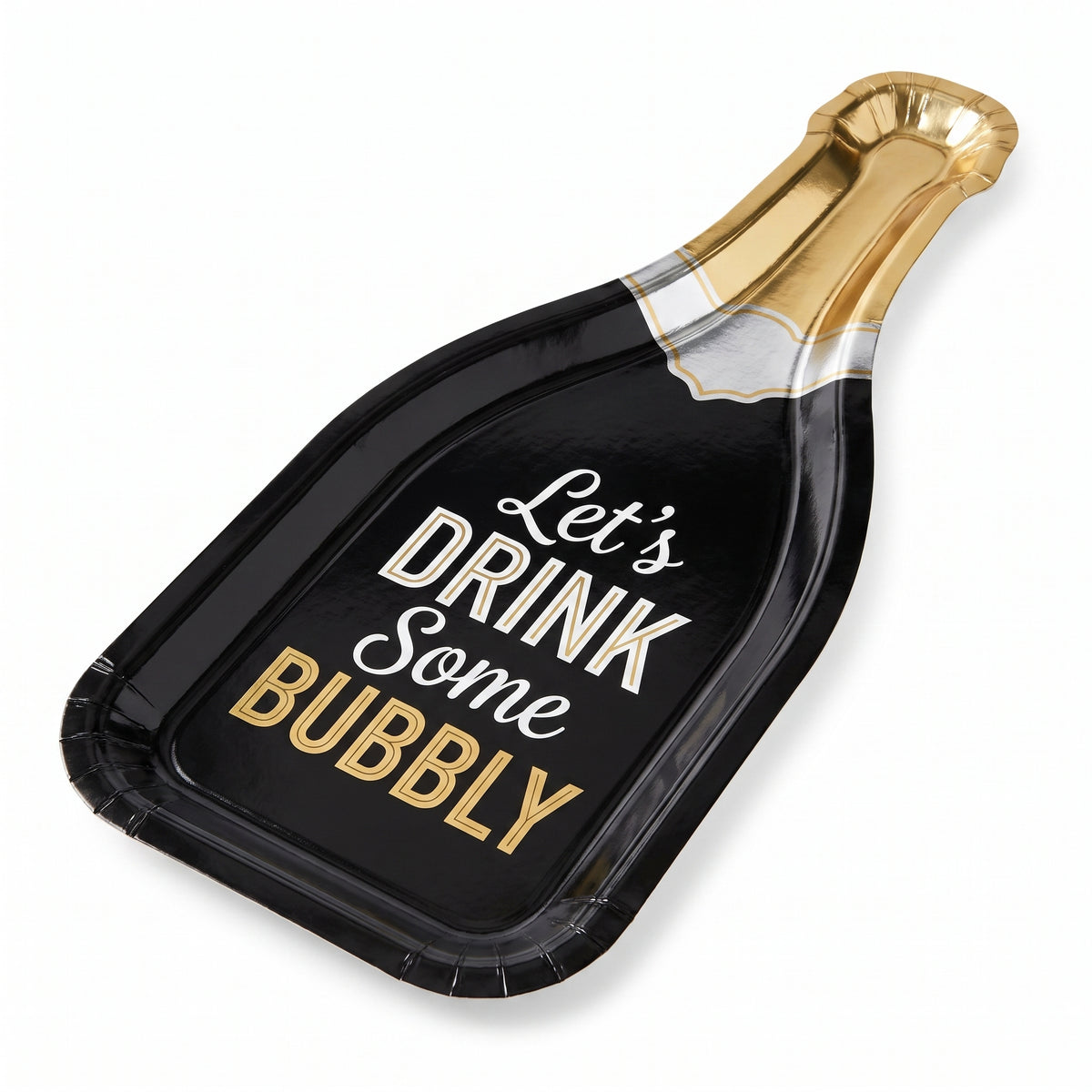 Champagne Bottle Shaped Serving Tray for New Year's Eve