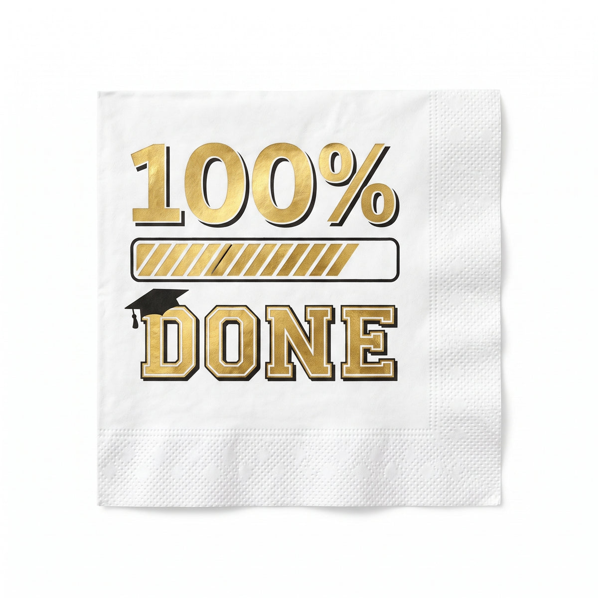 "100% Done" Graduation Luncheon Napkins - 6.5 In. x 6.5 In. - 16 Pack
