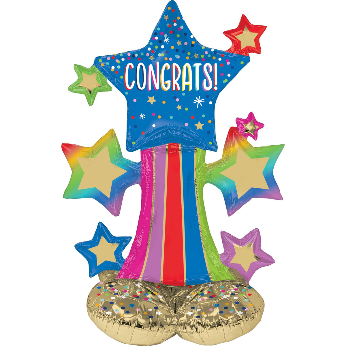 Colorful Stars Congratulations AirLoonz Balloon