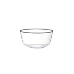 Classic Clear Design Plastic Bowls | Black Rim 10 Count