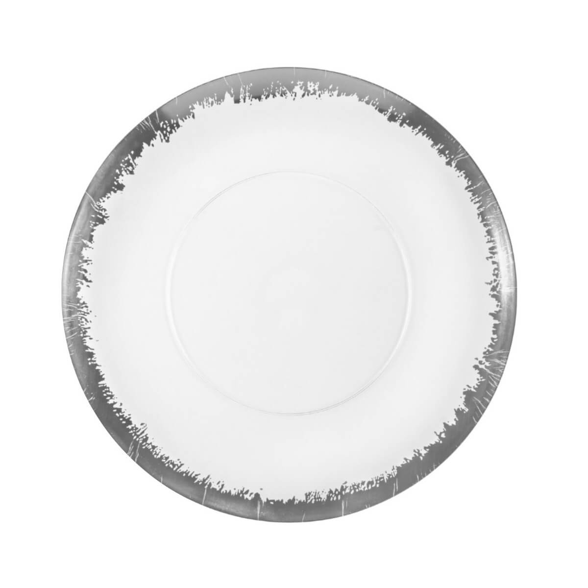 10 In. Silver Scratched Design Plastic Plates | 120 Count