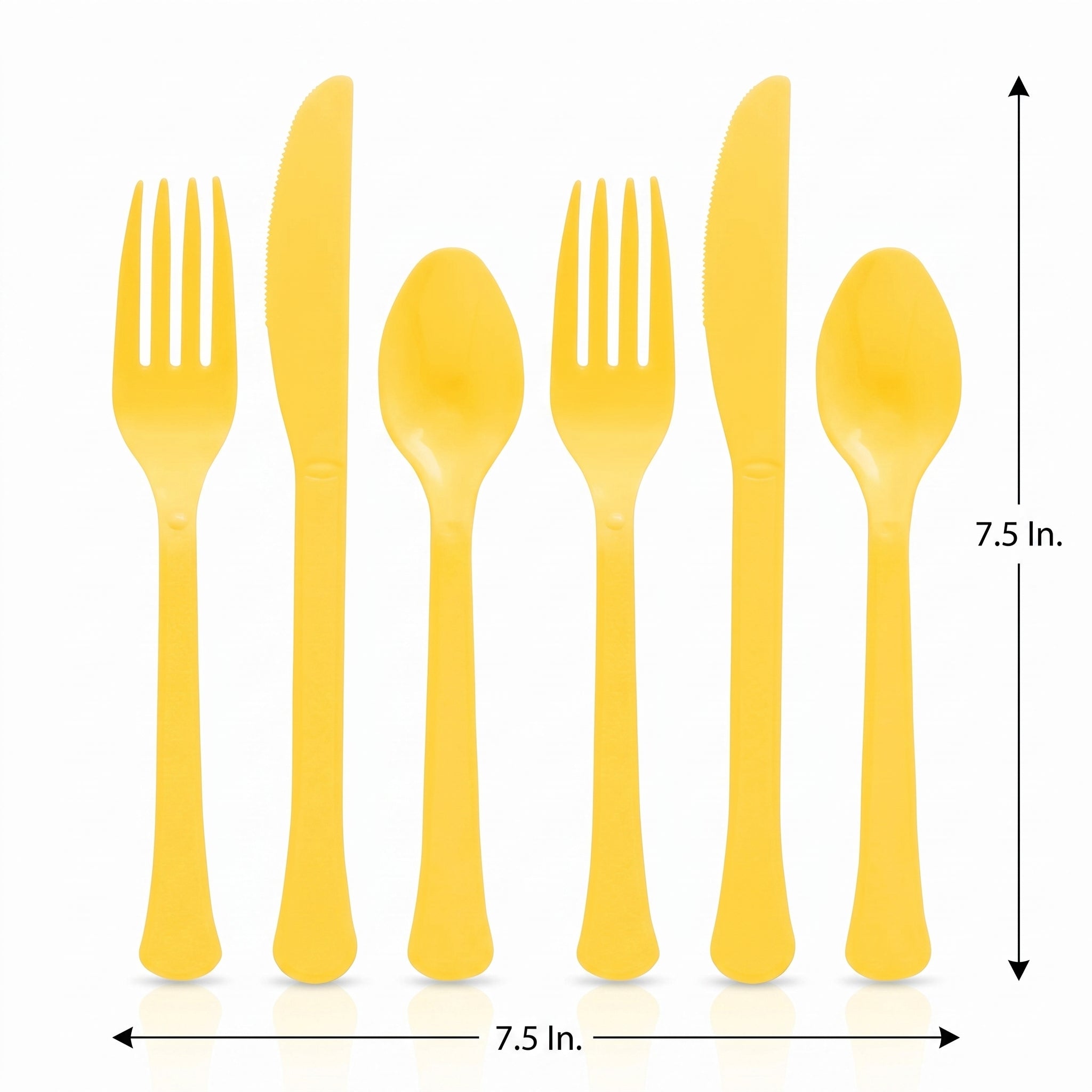 Yellow Sunshine Assorted Plastic Cutlery Set - 7.5 in.