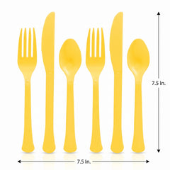 Yellow Sunshine Assorted Plastic Cutlery Set - 7.5 in.