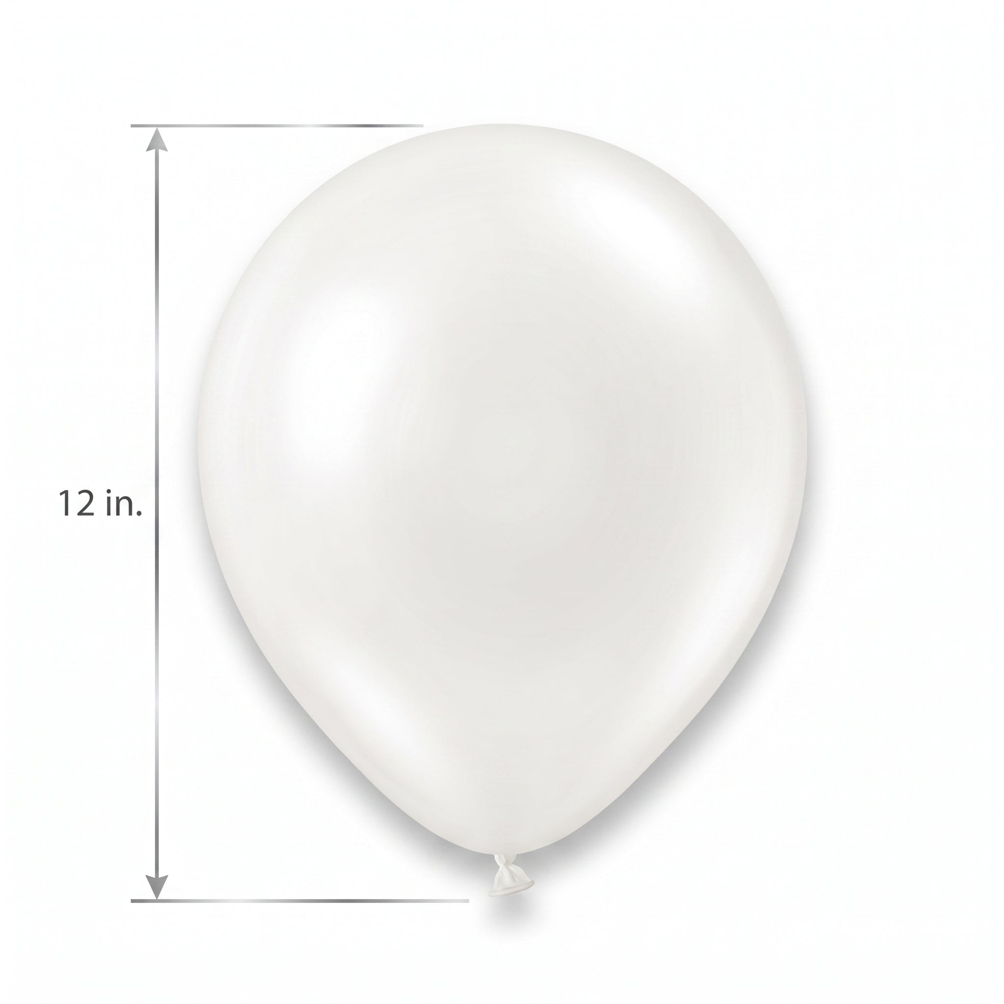 White Pearl 12" Latex Balloons - 72 Pack