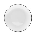 10 In. Classic White Plates Black Rim | 10 Count