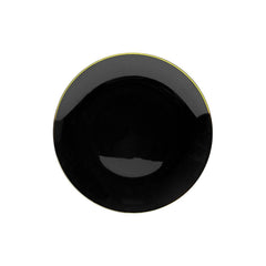 8 In. Classic Black Plates Gold Rim | 10 Count