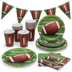 Game Day Football Party Tableware Kit - For 8 Guests