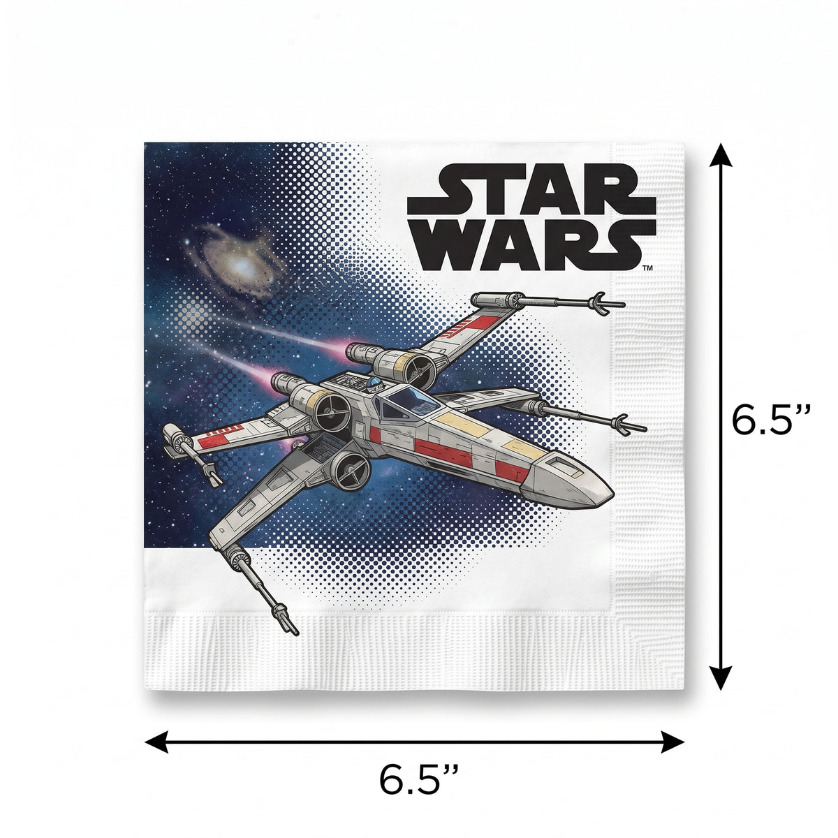 Star Wars Galaxy X-Wing Lunch Napkins - 6.5 In. x 6.5 In. - 16 Pack