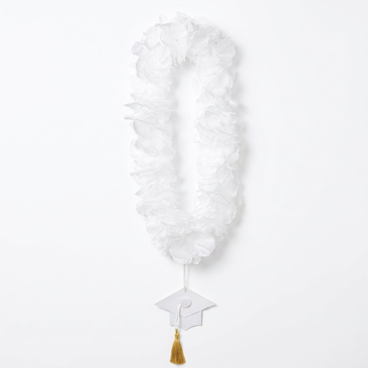 White Graduation Lei Necklace
