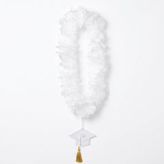 White Graduation Lei Necklace