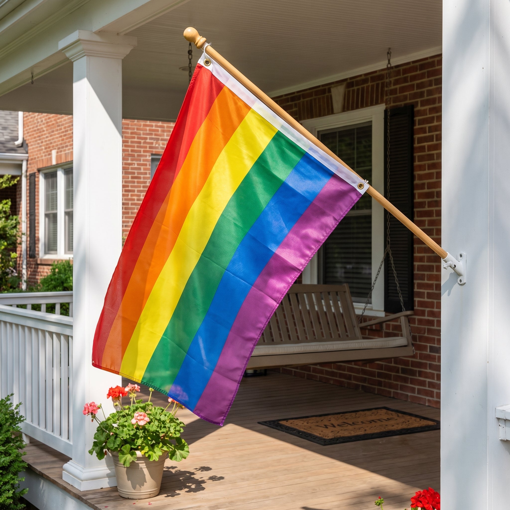 Vibrant 5-ft Rainbow Pride Flag with Grommets