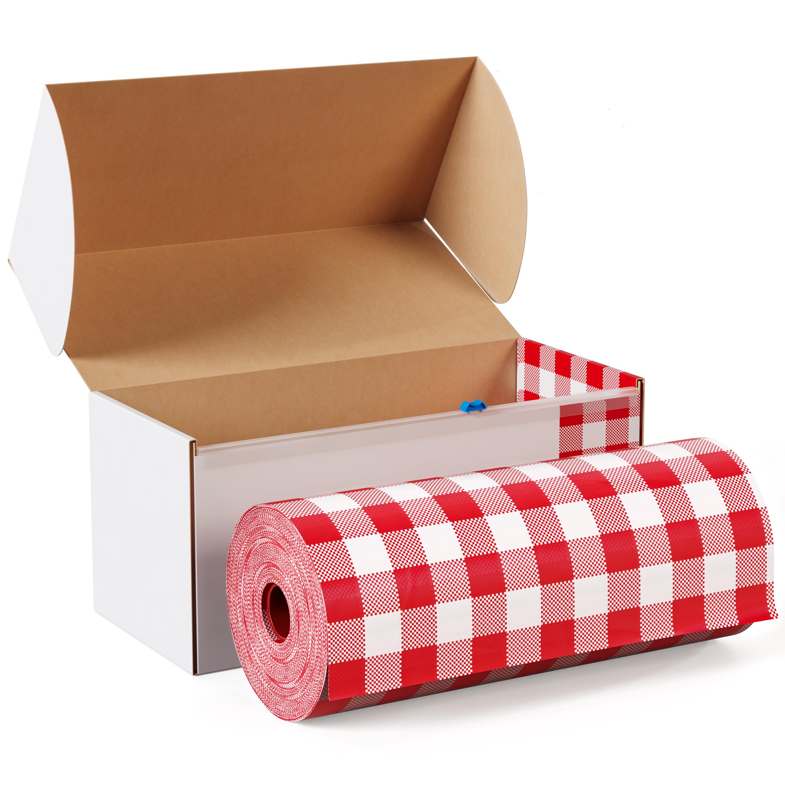 54 In. x 100 Ft. Cut to Size Table Cover | Red Gingham