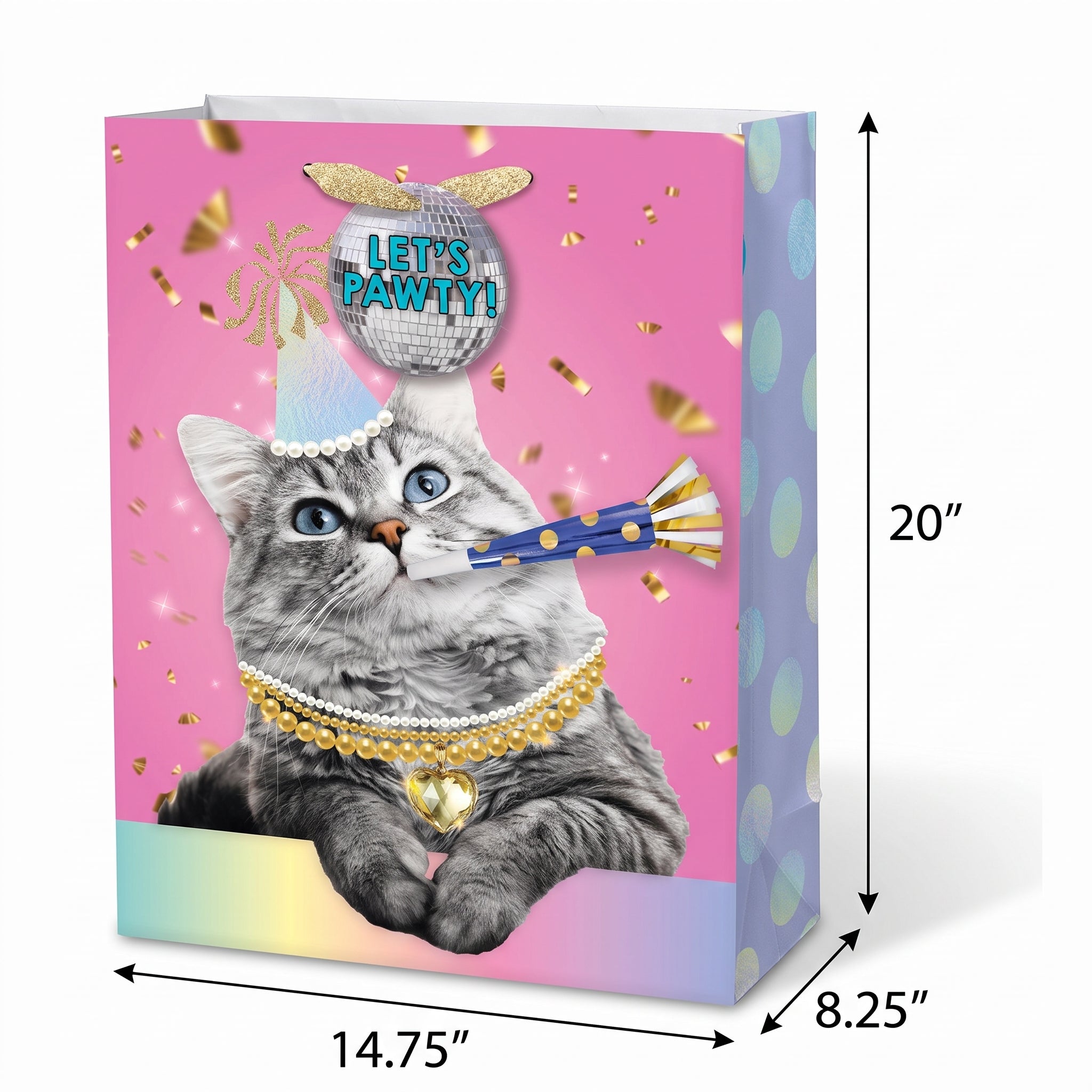 Let's Pawty Large Gift Bag - Matte Finish