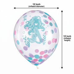 Shimmering Mermaid Confetti Latex Balloons, 12-Inch, 6-Pack