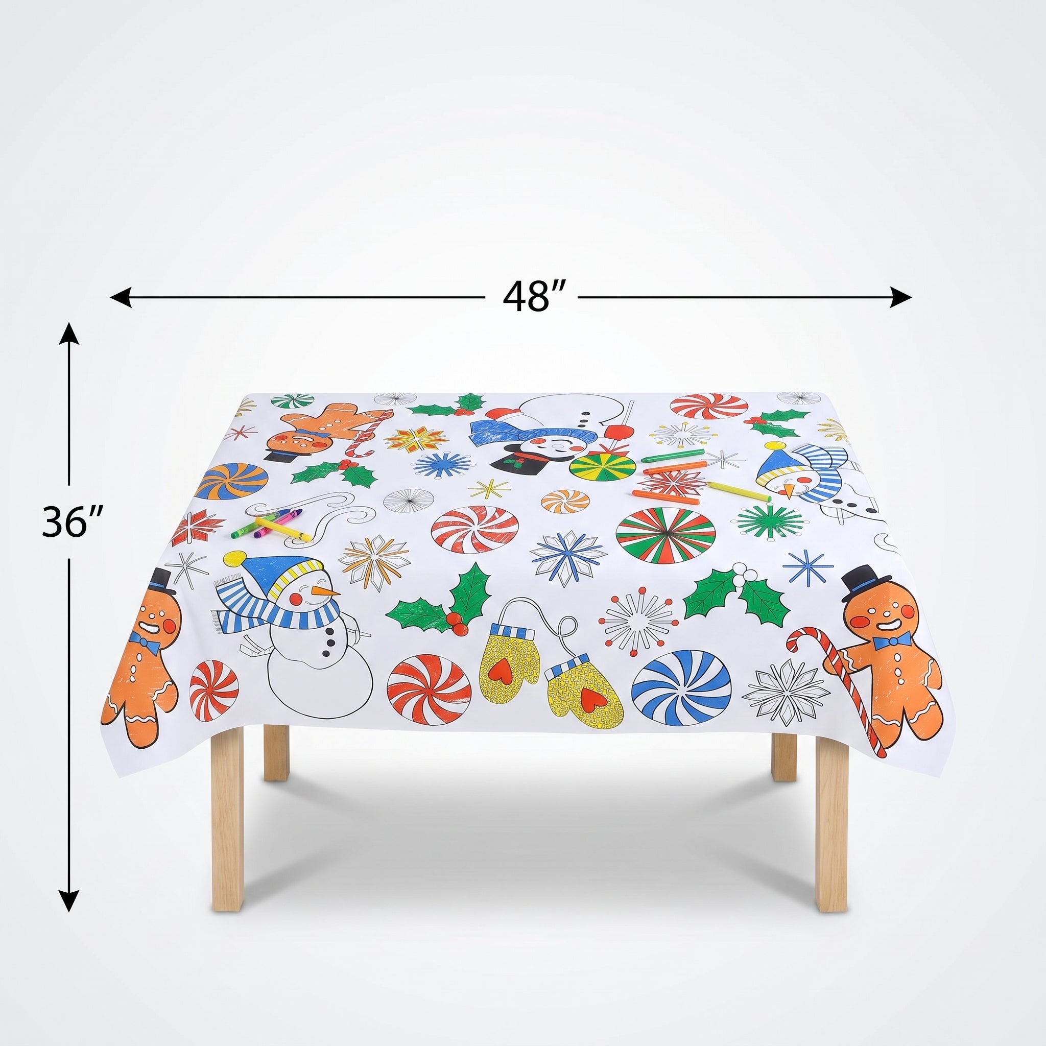 Peppermint Wonderland Christmas Coloring Table Cover