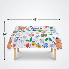 Peppermint Wonderland Christmas Coloring Table Cover
