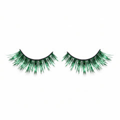 Festive Green Self-Adhesive Tinsel False Eyelashes
