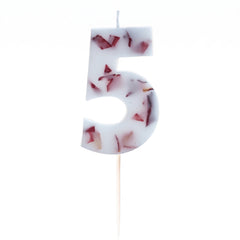 Ginger Ray Pressed Petal Number 5 Birthday Candle