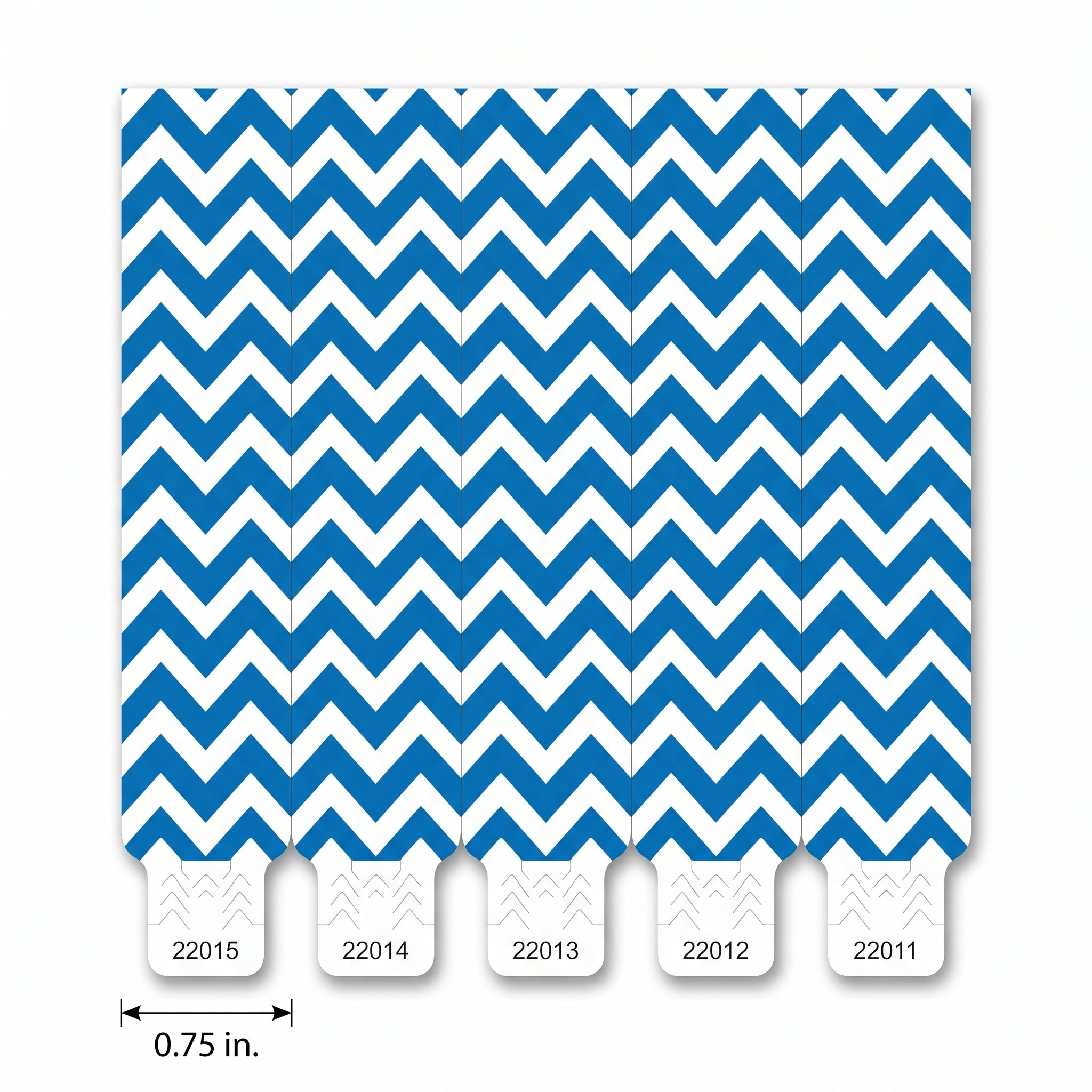 Blue Chevron Waterproof Wristbands - 500 Pack