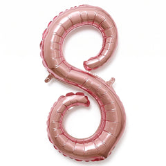 Rose Gold Script Number 8 Balloon - Air-Filled Foil