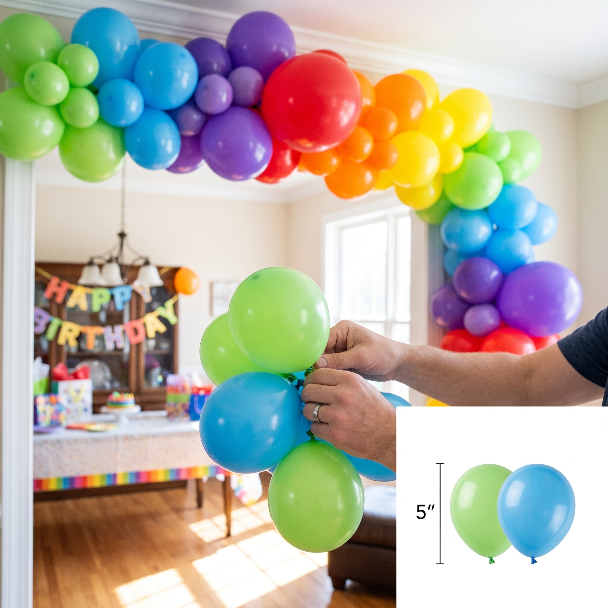Assorted 5" Latex Balloons, 50 Count - Vibrant Party Pack