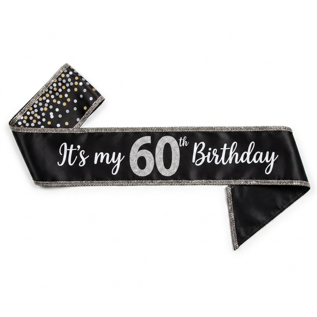 Black & Silver "It's My 60th Birthday" Sparkling Celebration Sash